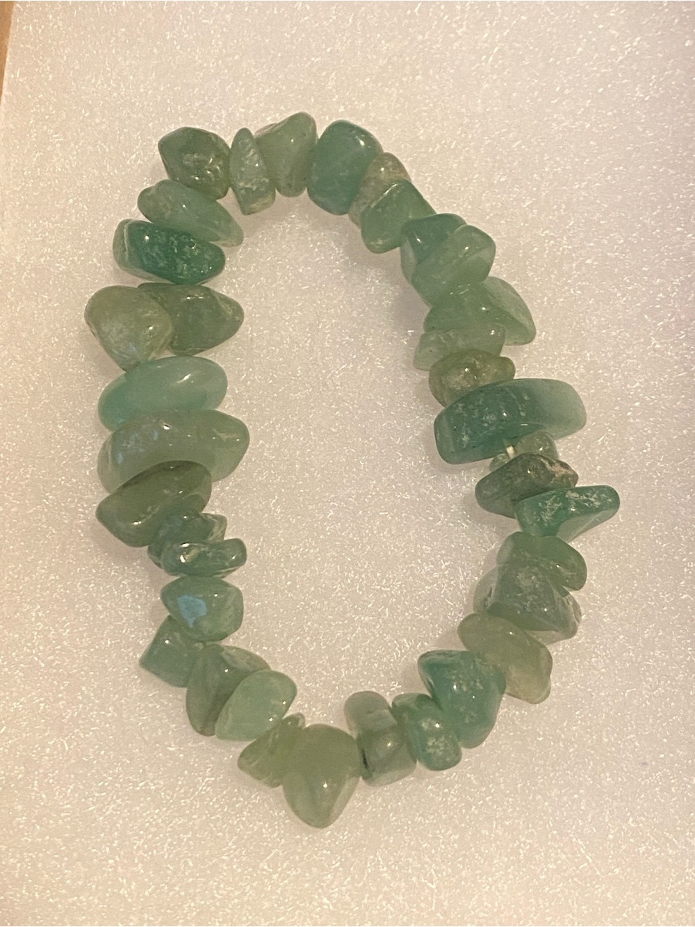 NWOT Jade Green Chip Bead Stretch Bracelet
